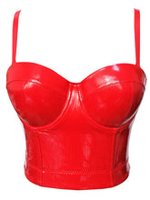 Female Glossy Pu Faux Leather Corset Shapewear