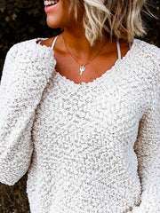 Polyester Cotton V neck Sweater