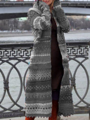 Plus Size Casual Hoodie Long Sleeve Coat