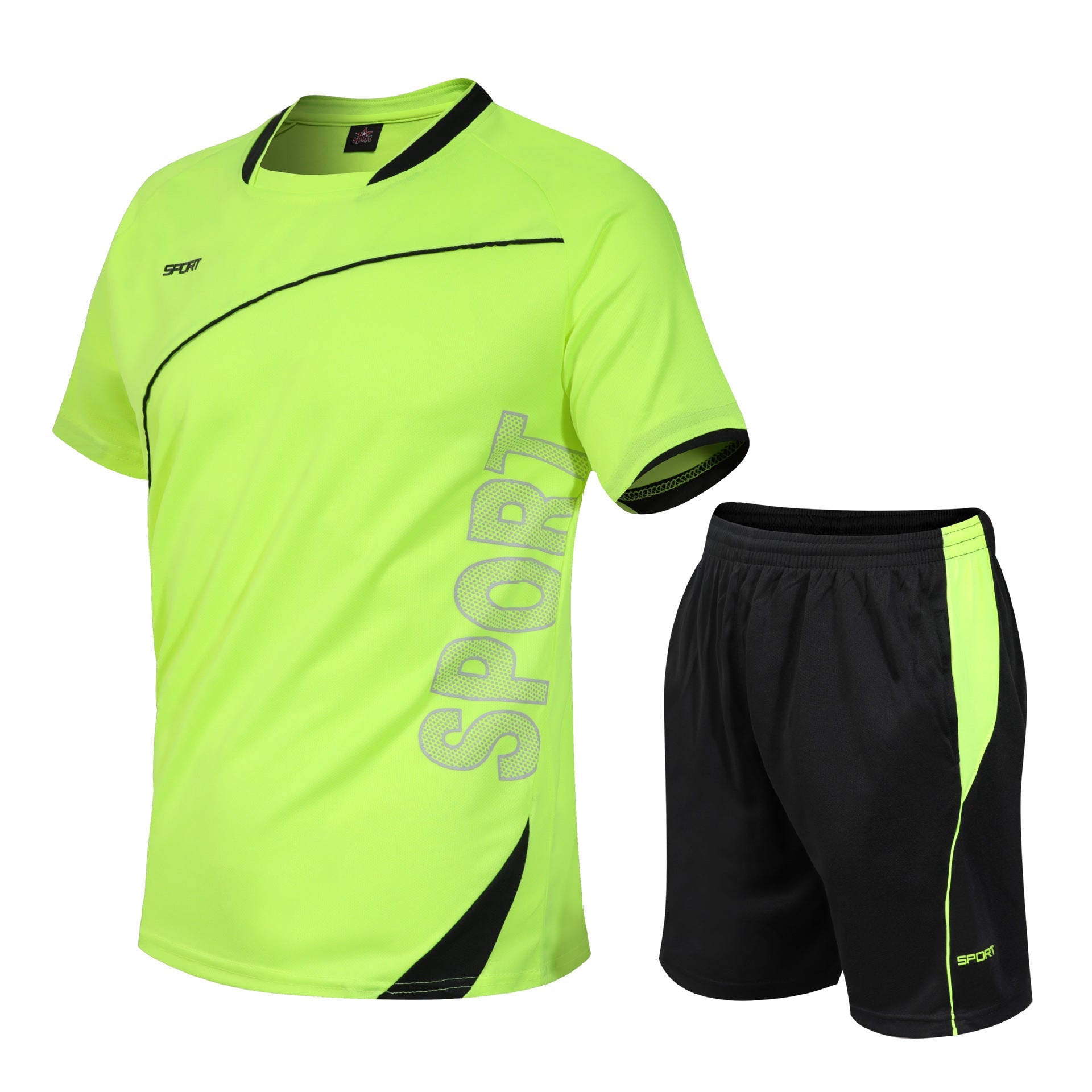 Plus Size Men's Sports Casual Short Sleeved Set