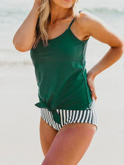 TIE FRONT BLOUSON TANKINI