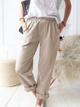 Pure color casual elastic high-waist straight-leg trousers long pants