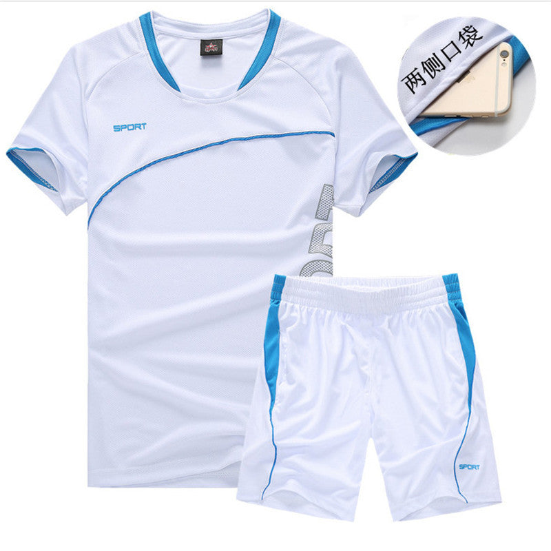 Plus Size Men's Sports Casual Short Sleeved Set