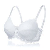 French Hollow Flower Soft Lace Thin Cup Plus Size Bra