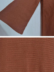 Plain Daily Coffee Round Neck Big Sleeve Sweater