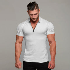 Summer Short Sleeve Lapel Fitness Polo Shirt