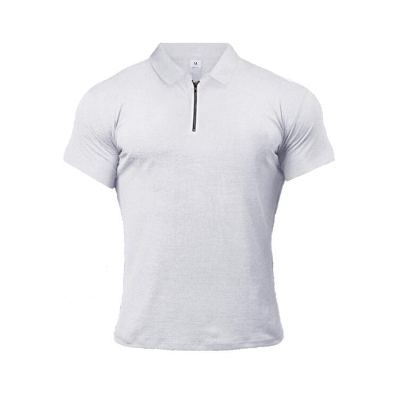 Summer Short Sleeve Lapel Fitness Polo Shirt