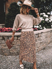 Plain round neck bat sleeves women knit sweaters