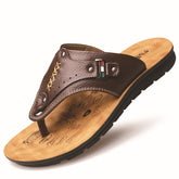 Summer Casual Genuine Leather Flip Flops