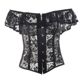 Outside Shoulder Lace Sleeve Gothic Corset