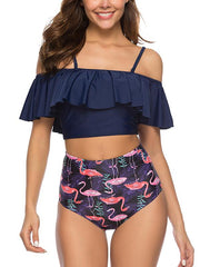 Printed bikini with high-waist Swimwear