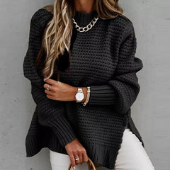 LOOSE PLAIN SIMPLE KNITTED SWEATER