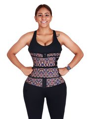 Women African Printing Latex Waist Trainer 2.0