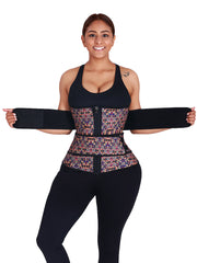 Women African Printing Latex Waist Trainer 2.0