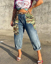 Camo Spliced Jeans