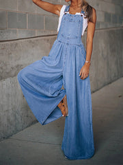 Sleeveless Denim Bib Pants