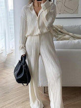 Trendy Ivory Plain Collared Two Piece Set