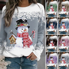 Women's Snowman Print Christmas Sweatshirt