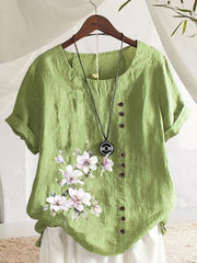 Floral Cotton Linen Shirt