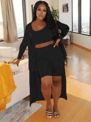 Sexy Solid Three-piece Set