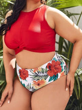 Women Plus Size Print Two Piece Swimsuit