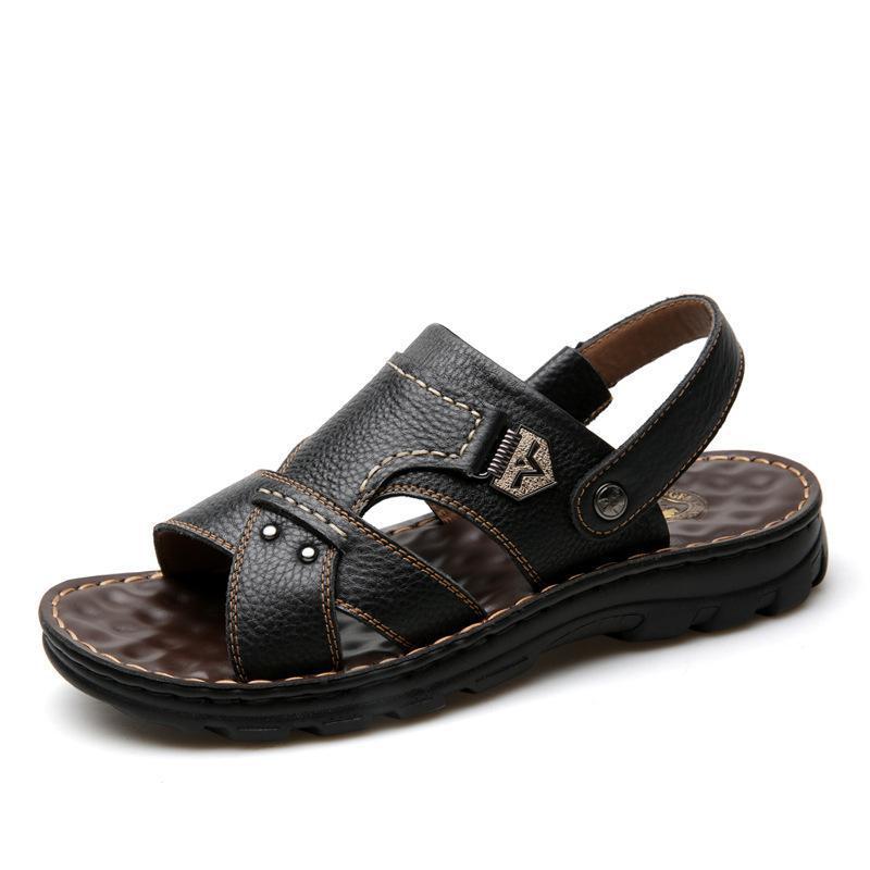 Summer Men Fashion Genuine Leather Beach Sandals