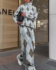 Groovy Geometric Print Two Piece Set