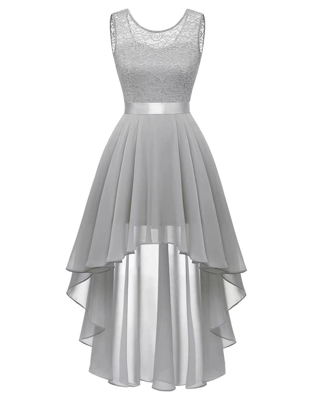 Lace Splicing Chiffon Dress