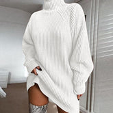 Long Sleeved Half-high Sweater Dress