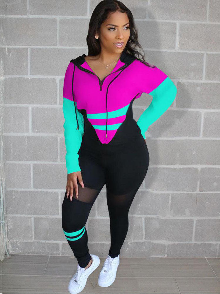 Cute Sports And Leisure Color Matching Two-piece Suit