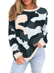 Print Round neck Long sleeve Sweatshirts T-Shirts