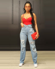 Limitless Asymmetrical Light Blue Jeans