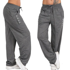 Plain Belted Slacks Casual Loose-fitting Straight Long Pants