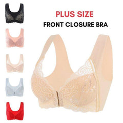 Plus Size Front Closure Extra-Elastic Breathable Front Bra