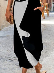 Plus Size Vintage Boho Holiday Hippie Abstract Casual Dresses