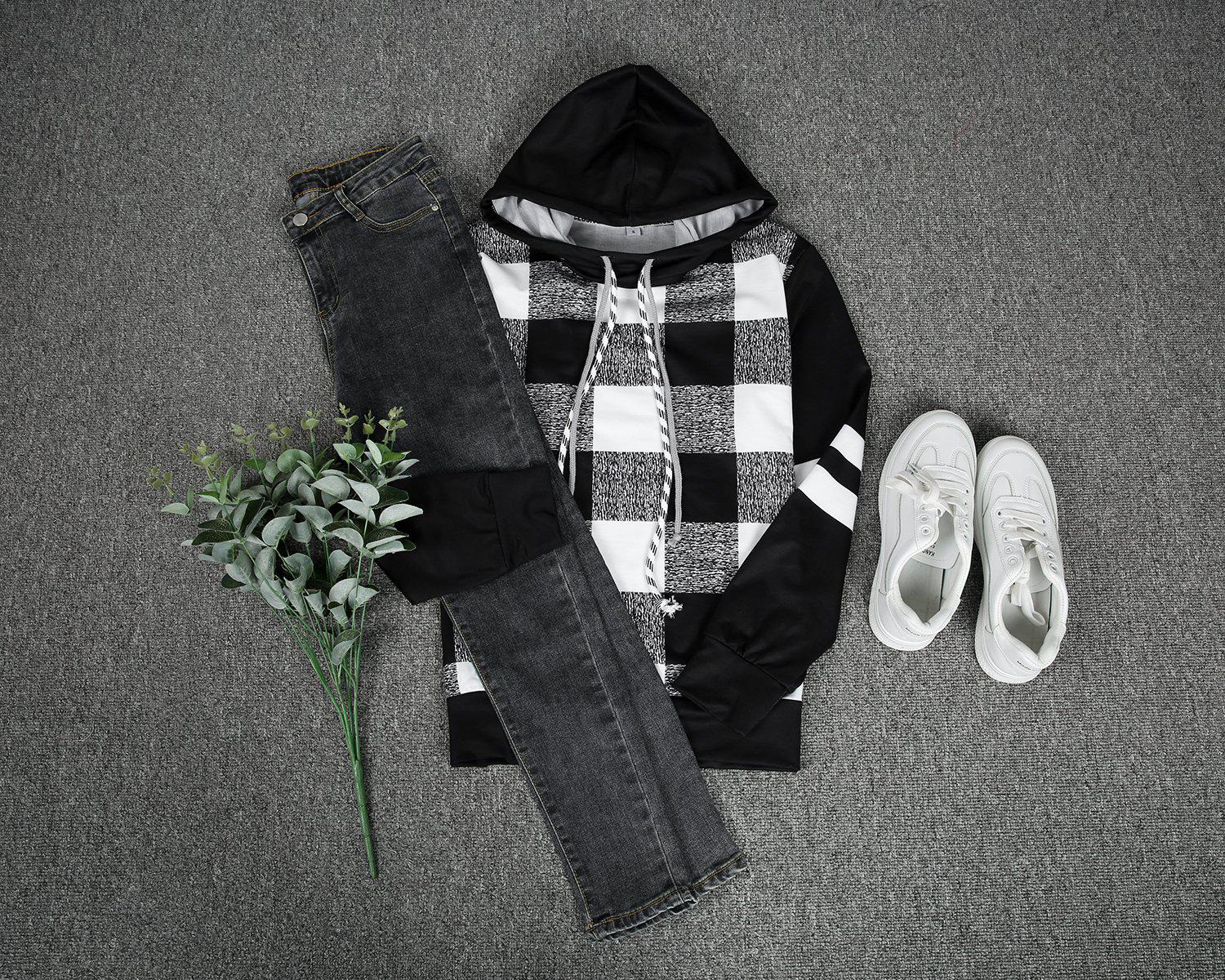 Black and White Checkerboard Hoodie
