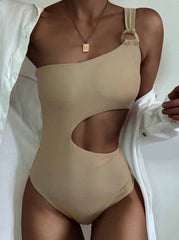 One-Shoulder Sexy Leaky Waist One-Piece Swimsuit