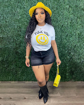 Smile Graphic Print T-Shirts