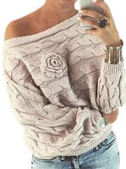 One Shoulder Batwing Sleeve Sweaters