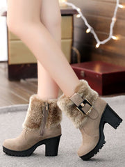 Plain Stiletto High Heeled Faux Suede Casual Boots