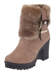 Plain Stiletto High Heeled Faux Suede Casual Boots