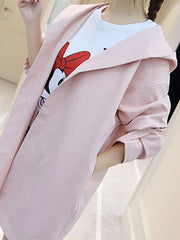 Plain Tie Sleeve Trench Coats