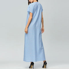 Oversized Striped Patchwork Maxi Dress