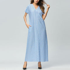 Oversized Striped Patchwork Maxi Dress
