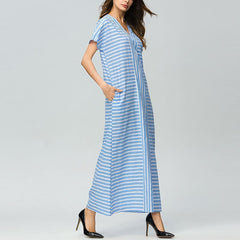 Oversized Striped Patchwork Maxi Dress