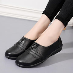 Plain Low Heeled Round Toe Date Comfort Flats