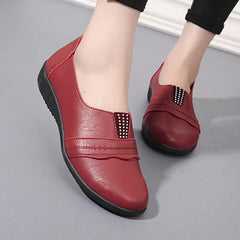 Plain Low Heeled Round Toe Date Comfort Flats