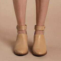 Plain Chunky High Heeled Point Toe Outdoor High Heels Boots