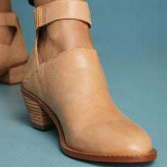 Plain Chunky High Heeled Point Toe Outdoor High Heels Boots