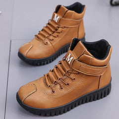 Plain Flat Criss Cross Round Toe Outdoor Ankle Boots